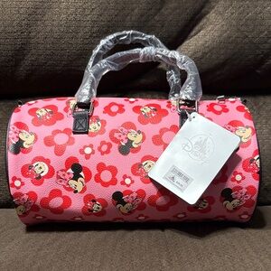 New Disney Pink & Red Minnie Mouse Satchel Purse